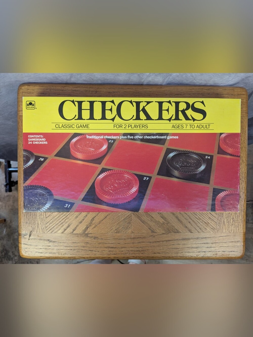 Vintage Checkers Game In Excellent Condition Instructions On The Board